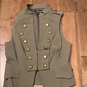 Bebe military style vest olive green size medium